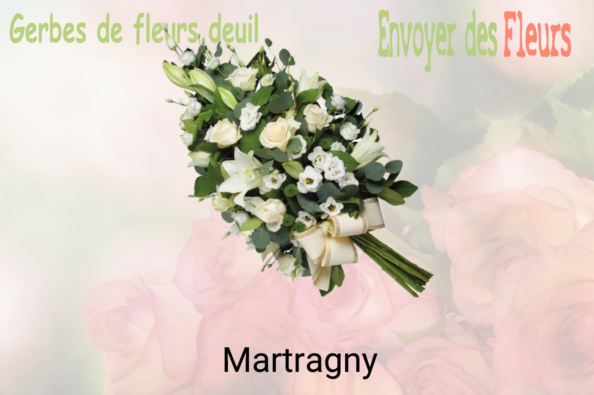 Gerbe de fleurs de deuil livrée à Martragny